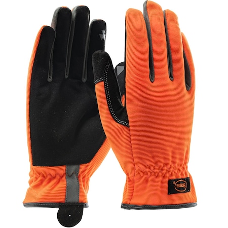 Boss Synthetic Leather Palm and Hi-Vis Fabric Back, PVC Grip on Index Finger/Thumb 120-4600/XXL