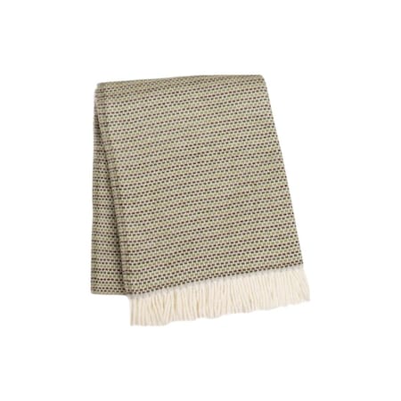 Homeroots 55" X 70" Moss Green Cotton Blend Woven Plush Throw Blanket with Fringe 632930