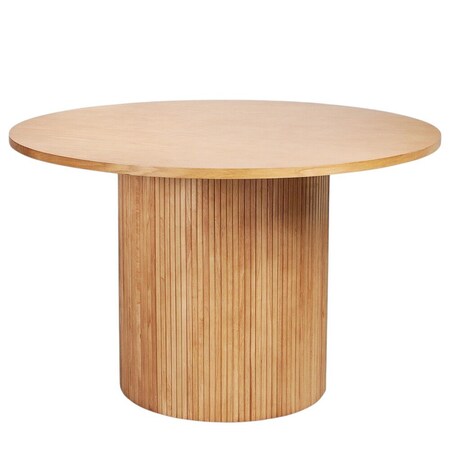 Homeroots 47" Natural Wood Pedestal Base Round Top Dining Table 633114