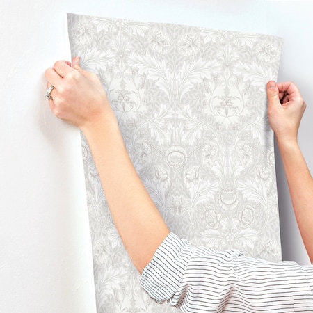 A-Street Prints Myrtle Dove Floral Ogee Wallpaper 4171-82056