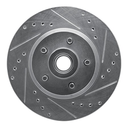 Dynamic Friction Co DFC Brake Rotor - Drilled and Slotted - Silver 631-39026R