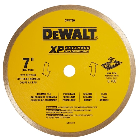 Dewalt 7" x .060" Ceramic Tile Blade Wet DW4760