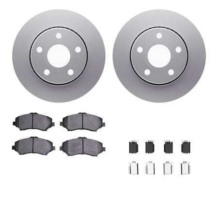 Dynamic Friction Co DFC GEOSPEC Coated Rotor- Heavy Duty Brake Pad includes Hardware 4412-42029