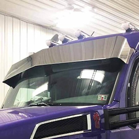 Replacement For Peterbilt 567 Sfa Year 2019 13 In Stainless Steel Reverse Bowtie Visor W10 - .75 In