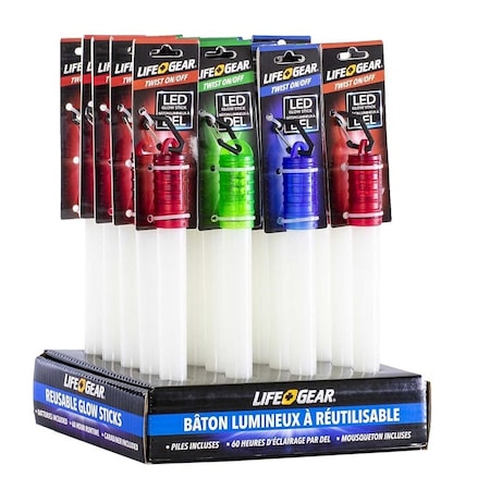 Dorcy Life+Gear Reusable Twist Glow Stick, LR44 Battery, LED Lamp 41-3678