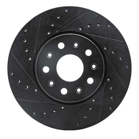 Dynamic Friction Co DFC Brake Rotor - Drilled and Slotted - Black 633-47055L