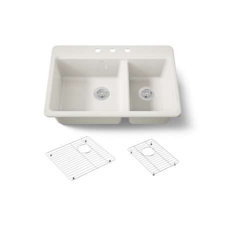 Kohler Riverby 33" top-mount double-bowl kitchen sink 8669-3A1-96