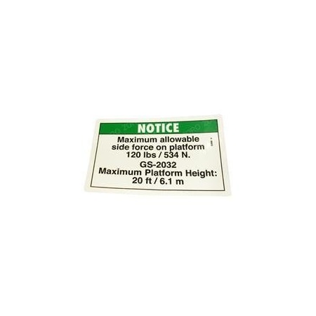 Genie REPLACEMENT DECAL NOTICE SIDE FRC 2032ANSI 52608GT