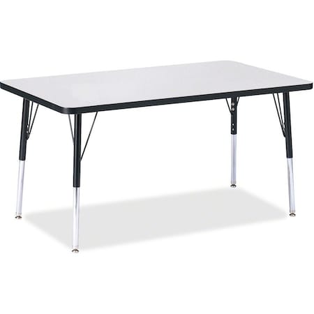 Jonti-Craft Berries Rectangle Activity Table, 30 in. x 48 in., A-height, Freckled Gray/Black/Black 6473JCA180