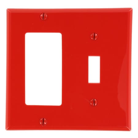 Leviton Combination Wallplate, Standard Size, Gang 2, Red 80707-R
