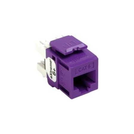 Leviton 1-Port Mod Jack 110 8W8P Utp, T568A/B Cat6 Quickport, Extreme 6+ Prpl 61110-RP6