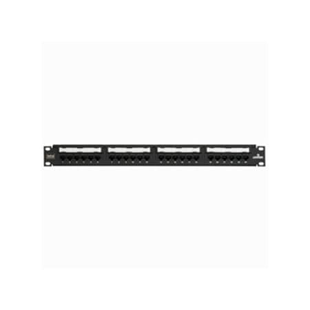 Leviton 24-Port Panel 110-Mod 8W8P, T568A/B Cat6 Extreme 6+, Black 1U 69586-U24