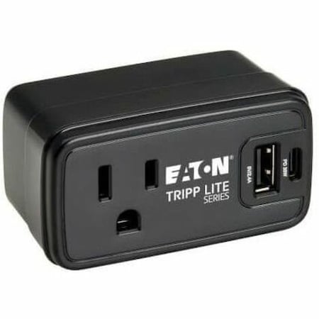 Eaton POWER IT 1-OUTLET UNIVERSAL TRAVEL CHARGER AND POWER STRIP 5-15R OUTLET USB-C AN SK10C32B