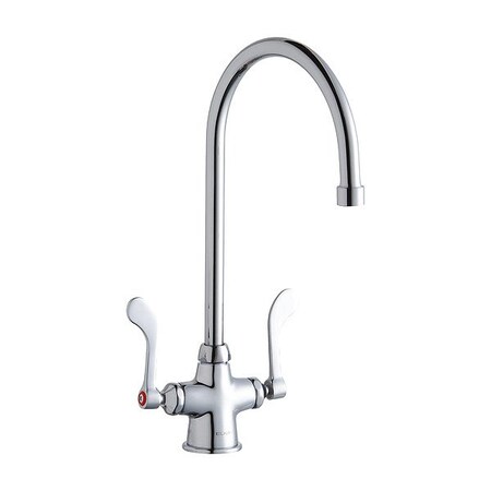 Elkay Handle-Operated Faucet, Manual, Gooseneck LK500GN08T4