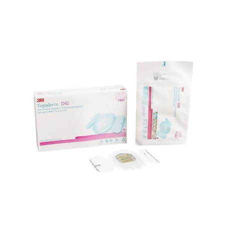 3M I.V. Dressing with CHG Tegaderm CHG / Film 3 1/2x4 1/2", Sterile, 1657, 100PK 663782_CS