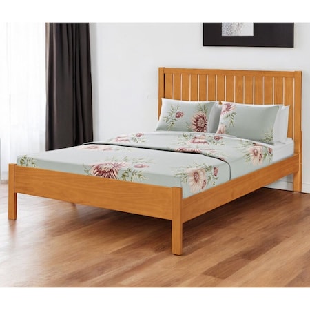 Homeroots Brown Solid Wood King Bed Frame 523629