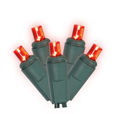 Vickerman LED Green Wire End Connecting 6 in. Spacing 100 ft. Long Light Set with Red Lights X6G6803