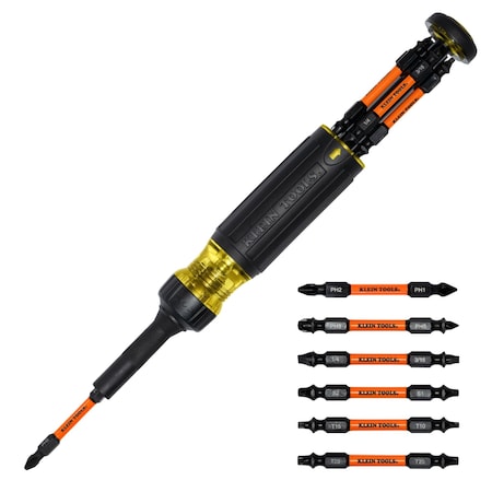 Klein Tools Screwdriver, Ratcheting, Impact, 13-in-1 32313HD