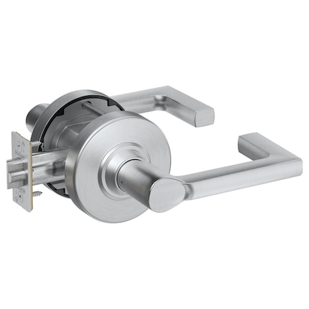 Schlage Grade 1 Storeroom Cylindrical Lock, Less Cylinder, Longitude Lever with Rose, Satin Chrome Finish PC80L LON 626