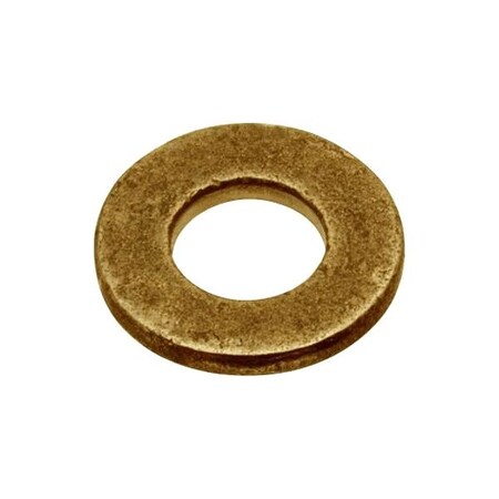 Zoro Select Flat Washer, For Screw Size #2 , Brass Plain Finish, 5 PK WASB#2NBR