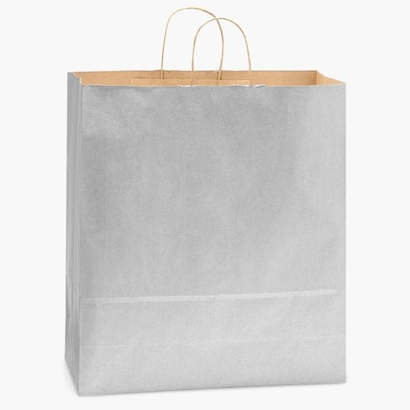 Nashville Wraps Metallic Silver Recycled Kraft Bag, Queen 16x6x19.25", 100PK HQTMS