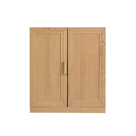 Homeroots 31in Natural Wood Corner Accent Cabinet 693399