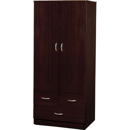 Homeroots 32" Espresso Manufactured Wood Three Drawer Gentlemans Chest 286525