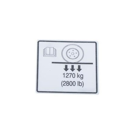 Skyjack REPLACEMENT LABEL, VL, WHEEL LOAD, 1270KG 173022