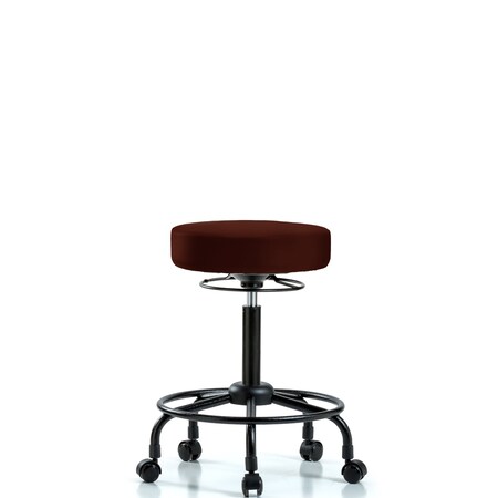 Blue Ridge Ergonomics Bench Stool, Med, Vinyl, RT, Casters, Burg BR-VMBSO-RT-RC-8569