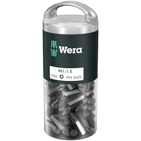 Wera 851/1 Z DIY 100 bits, PH 2 x 25 mm, 100 pieces 5072441001