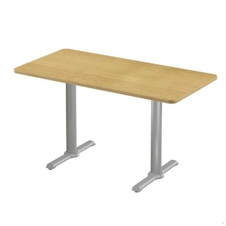 Correll Rectangle Cafe Table W/ T-Base, 48 in W, 30 in L, 29 in H, Particleboard Top, Fusion Maple STT3048-16-98-16