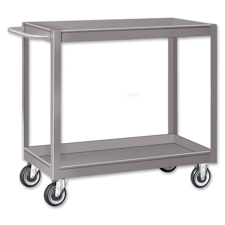 Pucel Tray Top Service Cart, 18 in W x 28 in D x 36 in H, 2 Shelves, Black SC-1828-2-C5