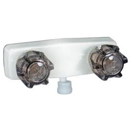 Backseat Shower Valve 4 in. with Smoke Knobs - White BA364171