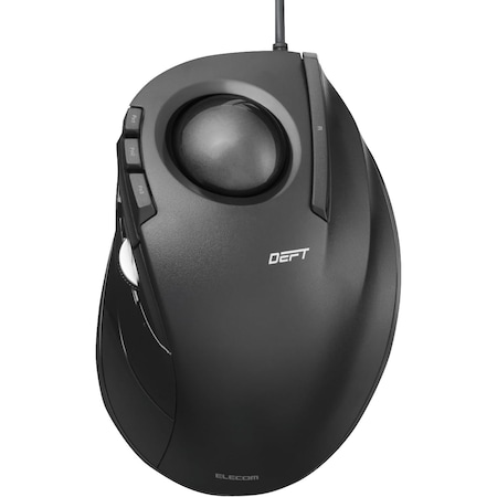 Elecom DEFT Wired Trackball Mouse, 8-Button Function, Index Finger Operation, Ergo Design, Windows, macOS M-DT2URBK