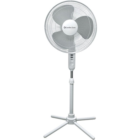 Comfort Zone Comfort Zone® CZST161BTE Oscillating Pedestal Fan White 16" CZST161BTE