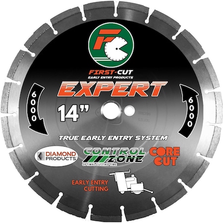 Diamond 8" X .100 X 1" EXPERT6000 First-Cut Early Entry Blade With Triangle Knockout and Skid Plate 64218