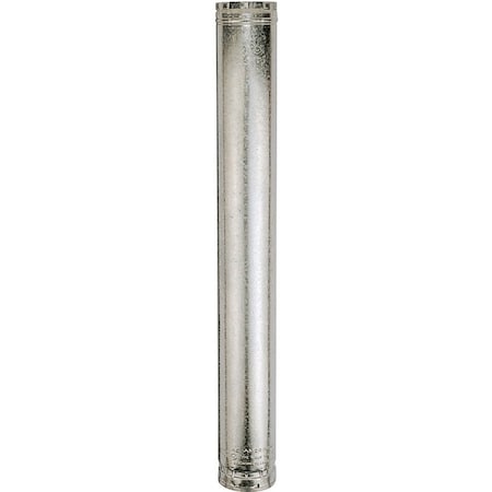 Ameri-Vent Type B Gas Vent Pipe, 3 in OD, 5 ft L, Galvanized Steel 3E5