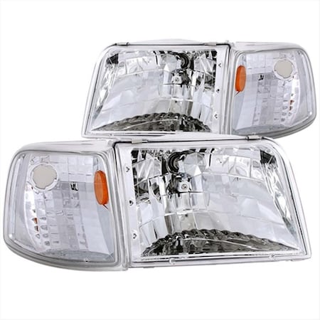 Anzo Usa 111119 Ford Ranger Crystal Headlights Clear With Corner A1R-111119