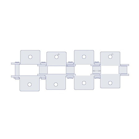 Hkk Chain HKK Double Pitch Riv Standard Conveyor w/K-1 Att on Every P, 1.5P, .469 Dia x .5 W DC060RK1EV
