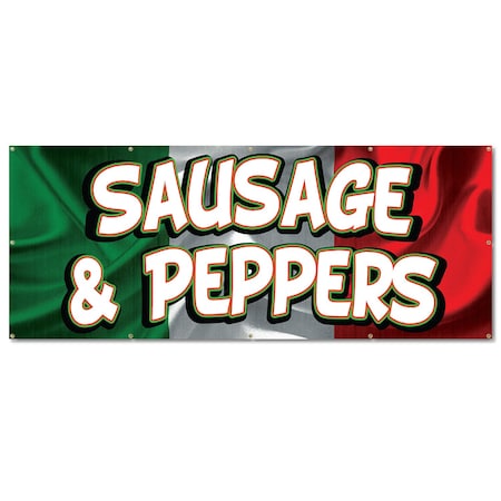Signmission Sausage And Peppers, 48 Inch, Banner B-120-30422
