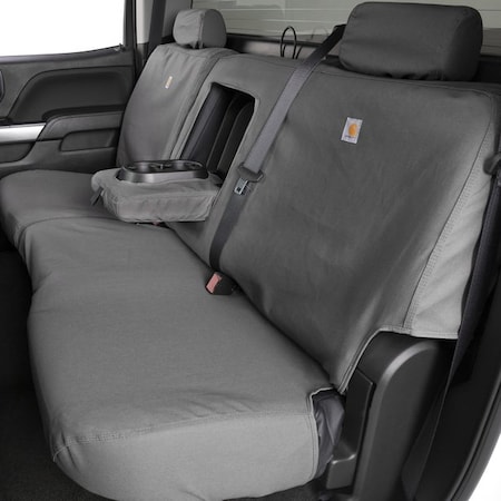 Covercraft Seat Style AU - 60/40 Split Bench With 3 Adjustable Headrests, Duck Weave Fabric, Gravel, Single SSC8490CAGY