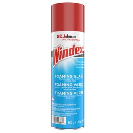 Windex Foam Glass Cleaner, Clear, Unscented, Aerosol Spray Can, 6 PK 333813