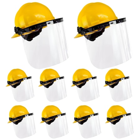 Malta Dynamics Hard Hat, Polyethylene, Ratchet, Yellow HHYHVF-10PK