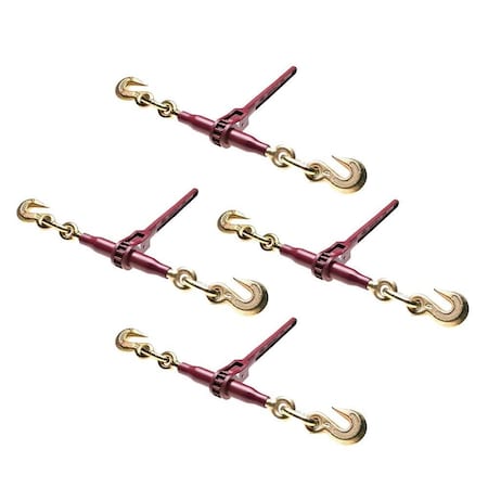 Mytee Products 4 Pack Heavy-Duty Durabilt Speciality Pro-Bind Ratchet Binder with 3/8in & 5/8in Grab Hook, 4PK DR-1-3x4