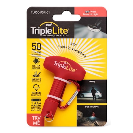 Triplelite 50 lm Red LED Flashlight AAA Battery TL050-PSR-01
