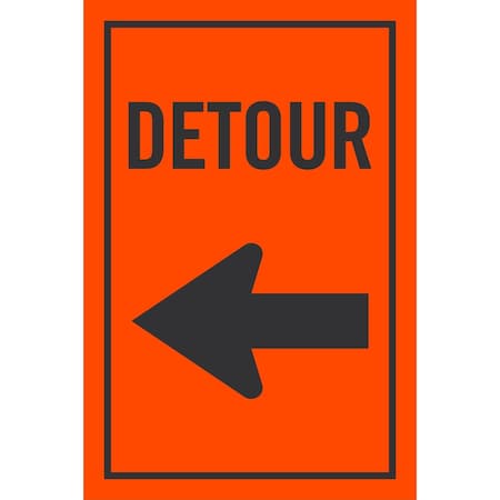 Lyle Detour (with Left Arrow Symbol), 24x36, Engineer Grade, Orange G-14282-EG_24x36