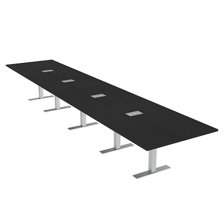 Skutchi Designs 18 Person Conference Table With Power Unit | 18' Rectangular Table | Harmony Series HAR-REC-48x216-T-U999ST19-ESIL