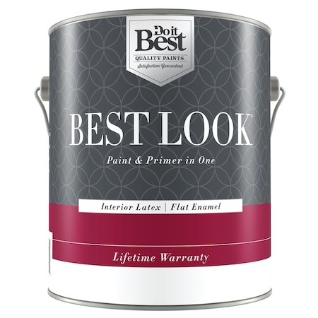 Do It Best Best Look Latex Premium Paint & Primer In One Flat Enamel Interior Wall Paint Ultra Wht 1 Gal. HW36W0700-16