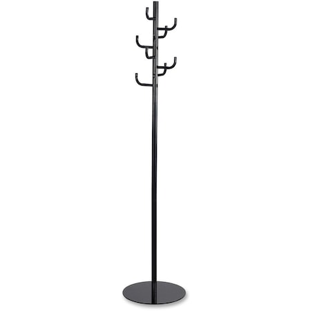 Safco Coat Rack, Black, 69" H, Stand Alone 4241BL