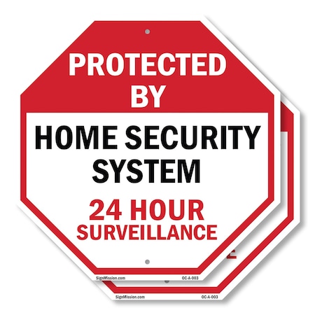 Signmission Protected By Home Security System 2, 10 inch X 10 inch, Aluminum Metal Signs, 2PK OC-A-2PACK-10-3